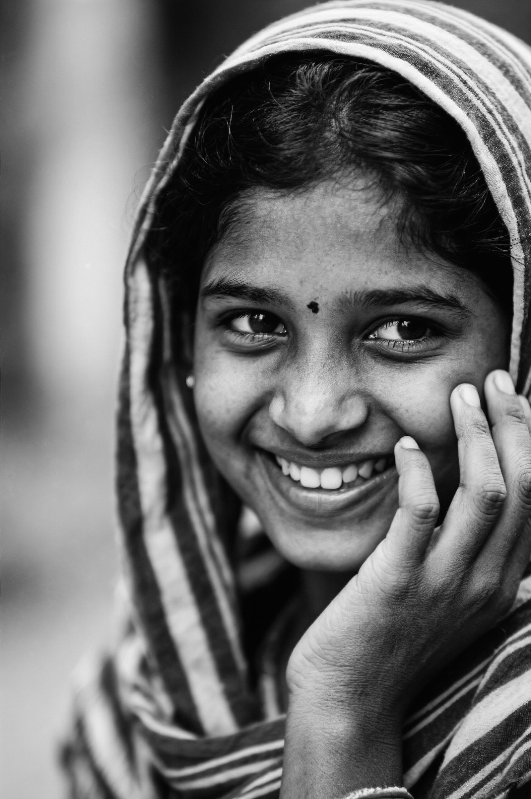 smiling girl headscarf